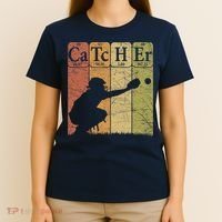 Baseball Periodic Table Elements Nerd Baseball Catcher Retro T-Shirt thumb 4