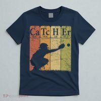 Baseball Periodic Table Elements Nerd Baseball Catcher Retro T-Shirt thumb 5