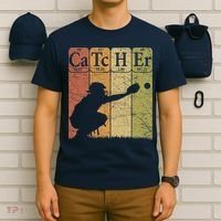Baseball Periodic Table Elements Nerd Baseball Catcher Retro T-Shirt thumb 6