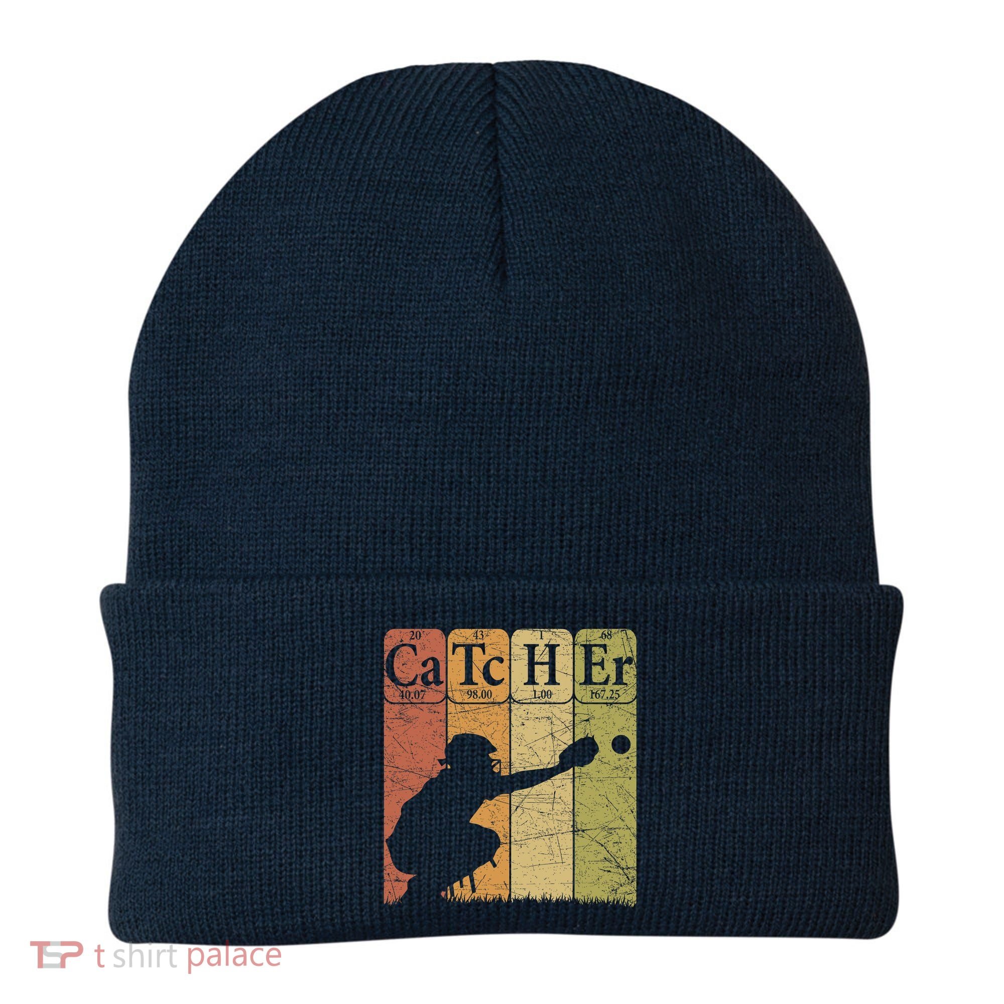 Baseball Periodic Table Elements Nerd Baseball Catcher Retro Beanie