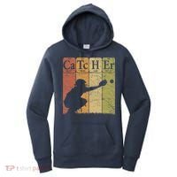 Baseball Periodic Table Elements Nerd Baseball Catcher Retro Women's Hoodie thumb 0