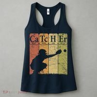 Baseball Periodic Table Elements Nerd Baseball Catcher Retro Women's Tank Top thumb 3