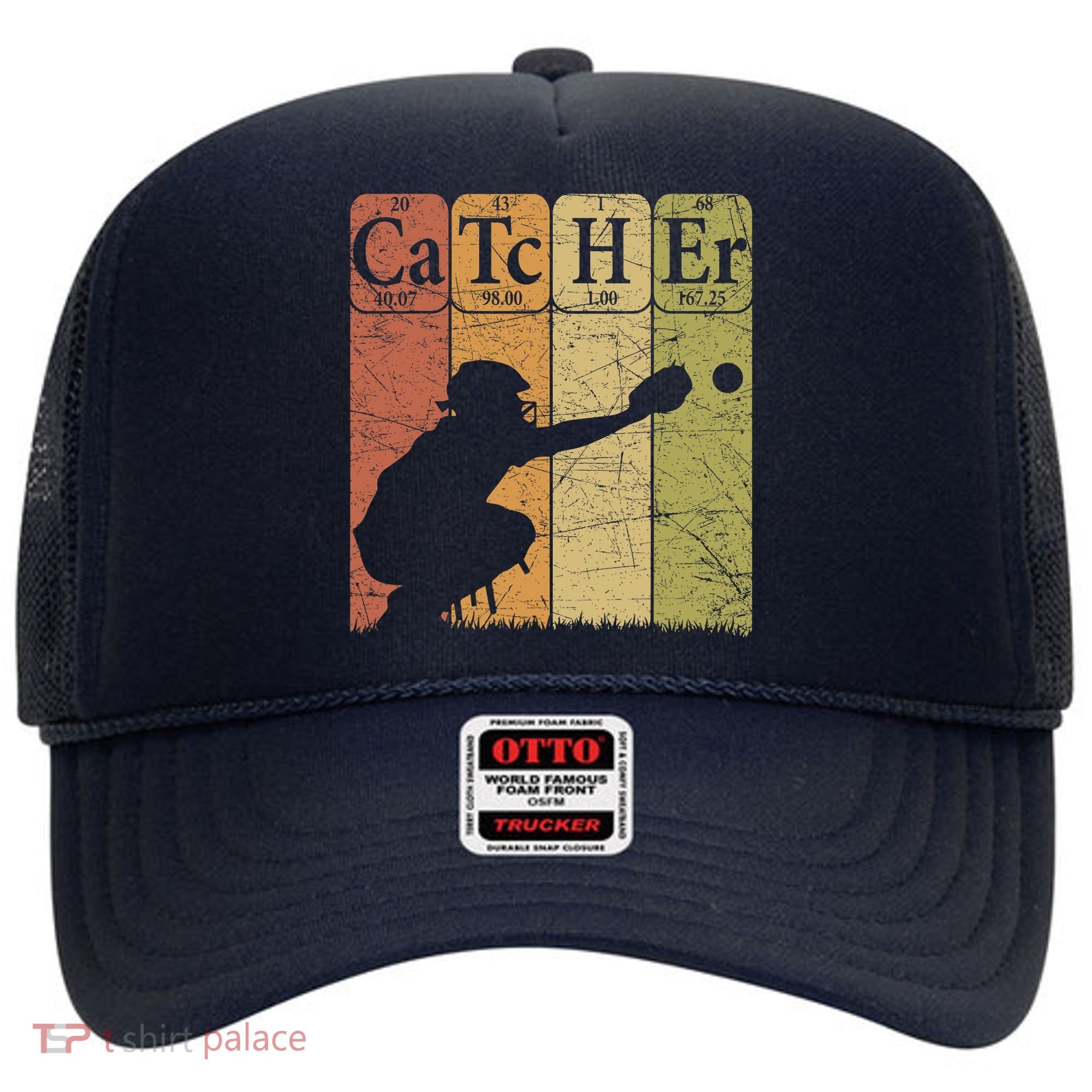 Baseball Periodic Table Elements Nerd Baseball Catcher Retro Hat