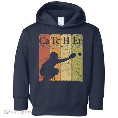 Baseball Periodic Table Elements Nerd Baseball Catcher Retro Toddler Hoodie