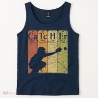 Baseball Periodic Table Elements Nerd Baseball Catcher Retro Tank Top thumb 2