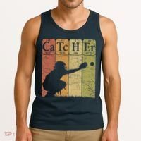 Baseball Periodic Table Elements Nerd Baseball Catcher Retro Tank Top thumb 3