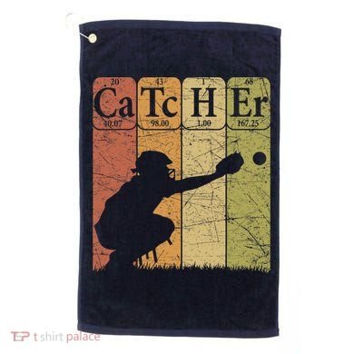 Baseball Periodic Table Elements Nerd Baseball Catcher Retro Golf Towel