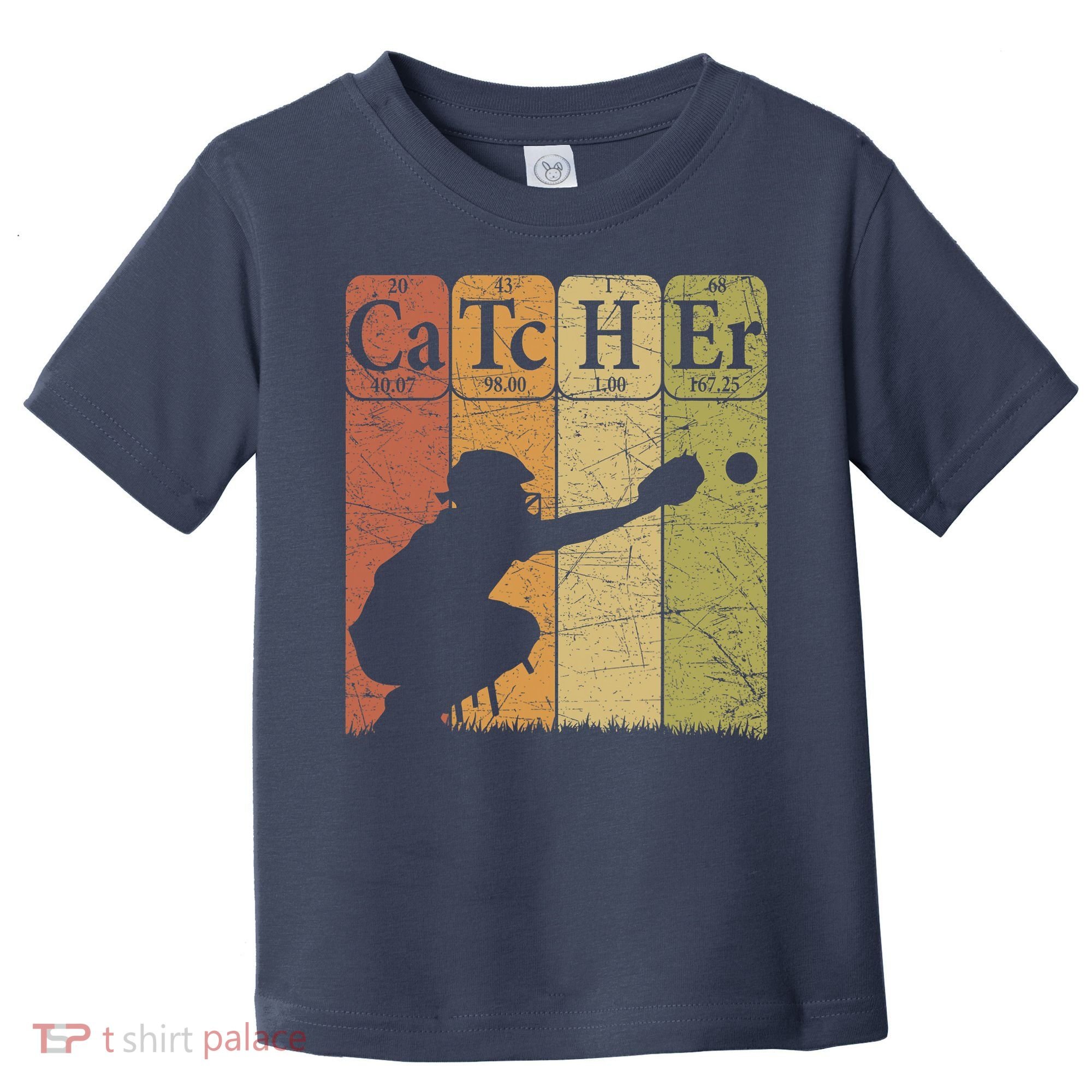 Baseball Periodic Table Elements Nerd Baseball Catcher Retro Toddler T-Shirt