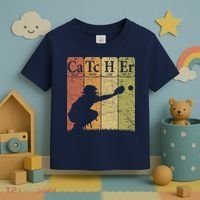 Baseball Periodic Table Elements Nerd Baseball Catcher Retro Toddler T-Shirt thumb 3