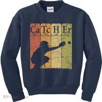 Baseball Periodic Table Elements Nerd Baseball Catcher Retro Kids Sweatshirt thumb 0
