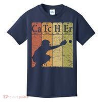 Baseball Periodic Table Elements Nerd Baseball Catcher Retro Kids T-Shirt thumb 0
