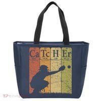 Baseball Periodic Table Elements Nerd Baseball Catcher Retro Tote Bag thumb 0