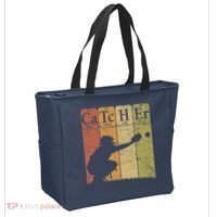 Baseball Periodic Table Elements Nerd Baseball Catcher Retro Tote Bag thumb 2