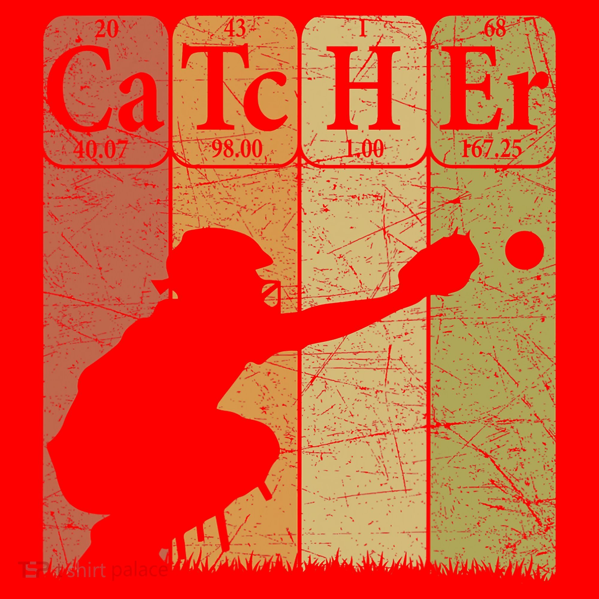 Baseball Periodic Table Elements Nerd Baseball Catcher Retro Santa Hat