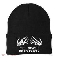 Bachelorette Party Till Death Do Us Party Halloween Beanie thumb 0