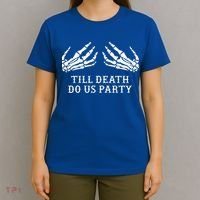 Bachelorette Party Till Death Do Us Party Halloween T-Shirt thumb 4
