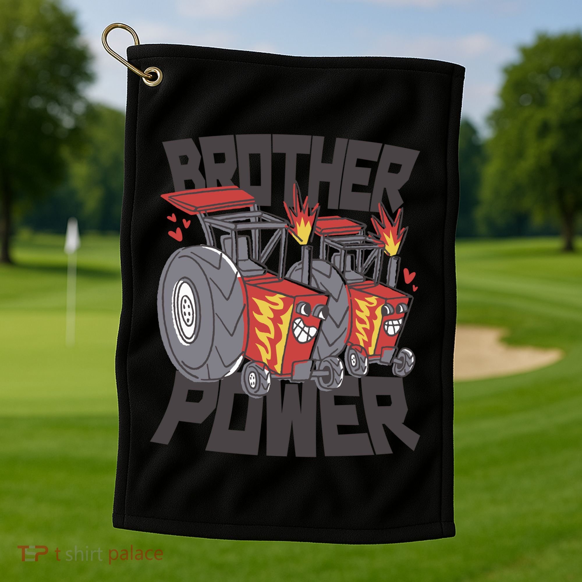 Brother Power Tractor Golf Towel