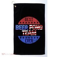 Beer Pong Team Player Independence Day Patriotic Usa Flag Gift Golf Towel thumb 0