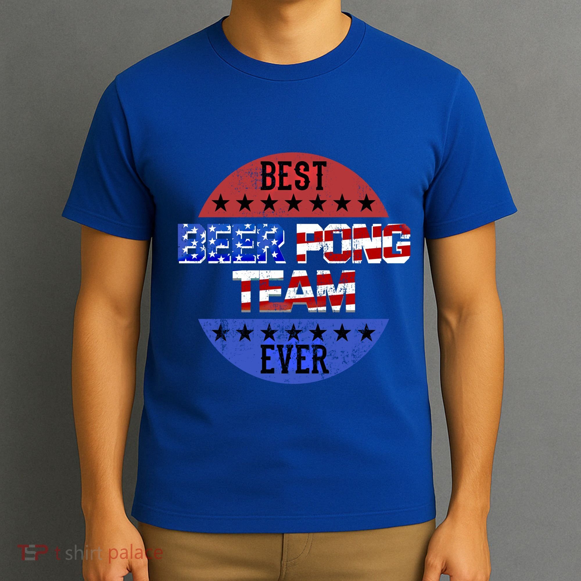 Beer Pong Team Player Independence Day Patriotic Usa Flag Gift T-Shirt