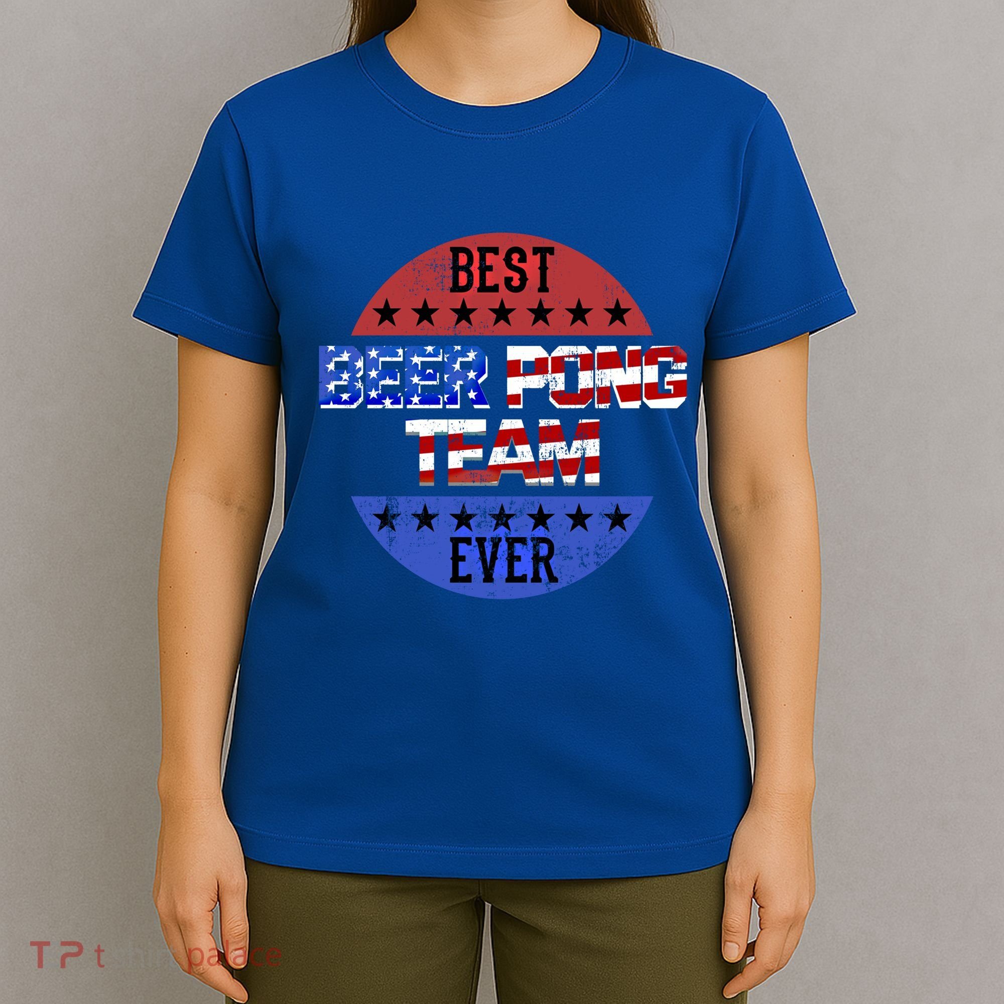 Beer Pong Team Player Independence Day Patriotic Usa Flag Gift T-Shirt