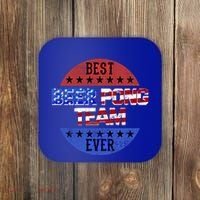 Beer Pong Team Player Independence Day Patriotic Usa Flag Gift Coaster thumb 0