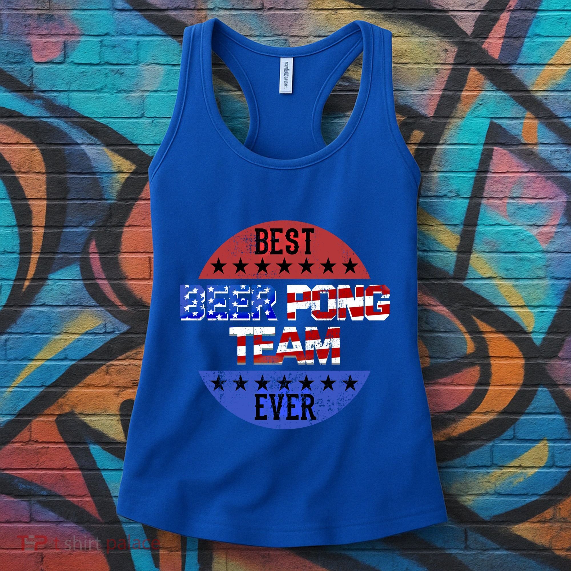 Beer Pong Team Player Independence Day Patriotic Usa Flag Gift Women's Tank Top