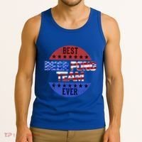 Beer Pong Team Player Independence Day Patriotic Usa Flag Gift Tank Top thumb 3