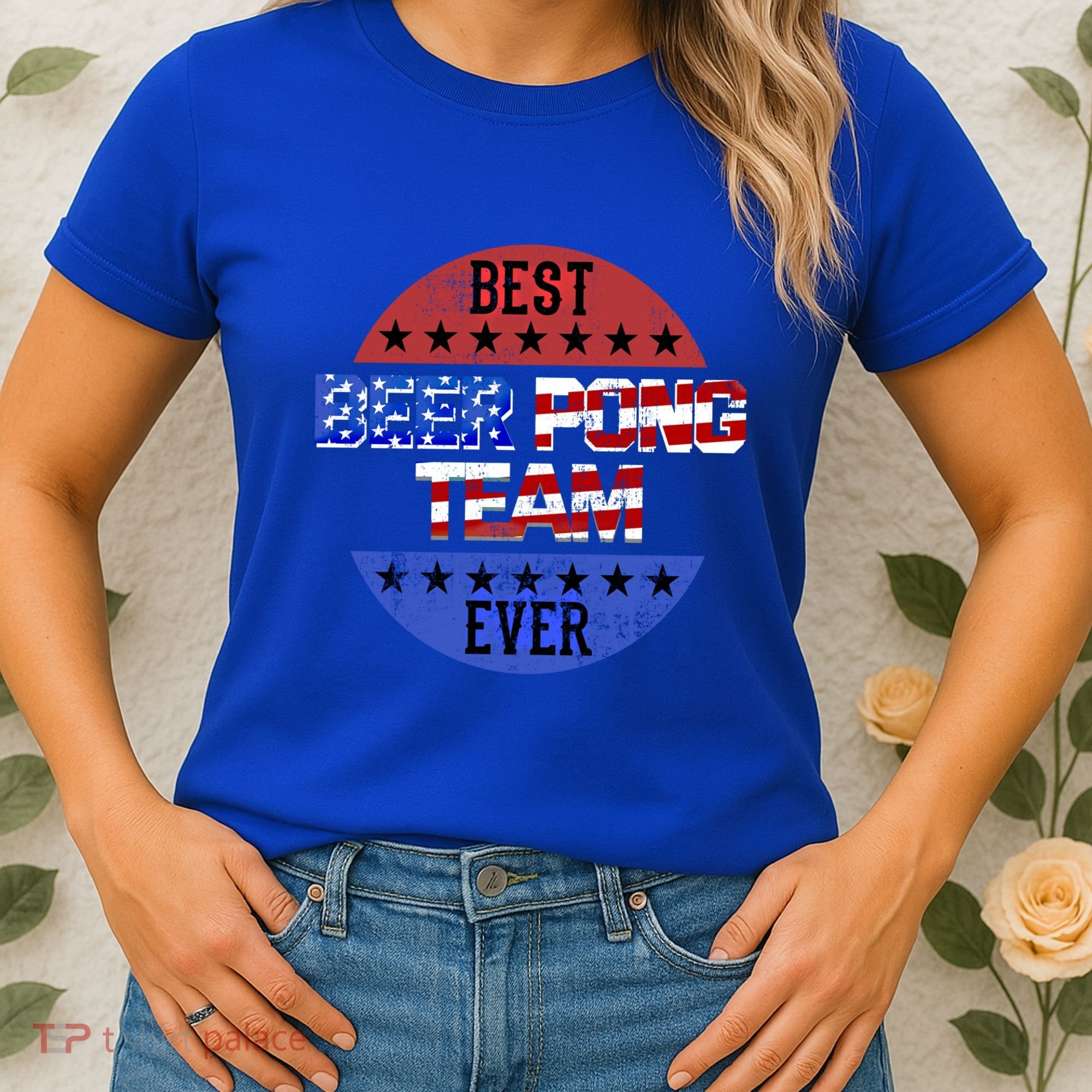 Beer Pong Team Player Independence Day Patriotic Usa Flag Gift Women's T-Shirt