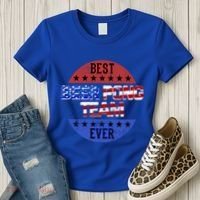 Beer Pong Team Player Independence Day Patriotic Usa Flag Gift Women's T-Shirt thumb 3