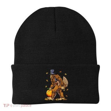 Bigfoot Pilgrim Turkey Pumpkin Thanksgiving Day Beanie