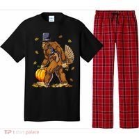 Bigfoot Pilgrim Turkey Pumpkin Thanksgiving Day Pajama Set thumb 0