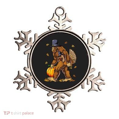 Bigfoot Pilgrim Turkey Pumpkin Thanksgiving Day Ornament
