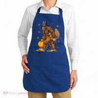 Bigfoot Pilgrim Turkey Pumpkin Thanksgiving Day Apron thumb 2