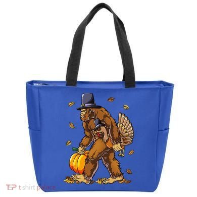 Bigfoot Pilgrim Turkey Pumpkin Thanksgiving Day Tote Bag