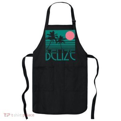 Belize Palm Trees Surf Vintage Retro Souvenir Apron