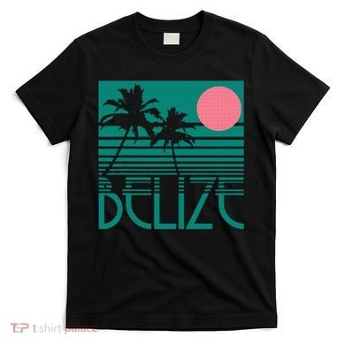 Belize Palm Trees Surf Vintage Retro Souvenir T-Shirt