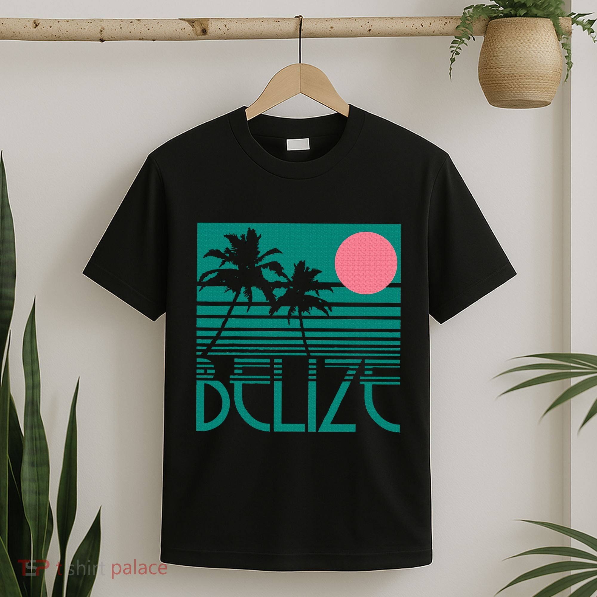 Belize Palm Trees Surf Vintage Retro Souvenir T-Shirt