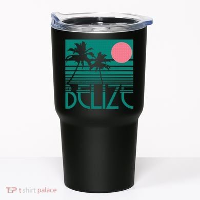 Belize Palm Trees Surf Vintage Retro Souvenir Tumbler