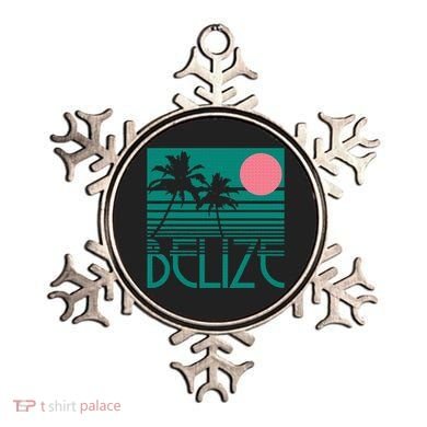 Belize Palm Trees Surf Vintage Retro Souvenir Ornament