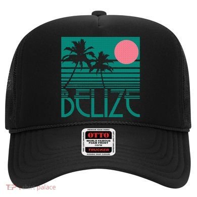 Belize Palm Trees Surf Vintage Retro Souvenir Hat