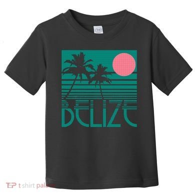 Belize Palm Trees Surf Vintage Retro Souvenir Toddler T-Shirt