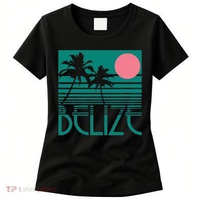 Belize Palm Trees Surf Vintage Retro Souvenir Women's T-Shirt