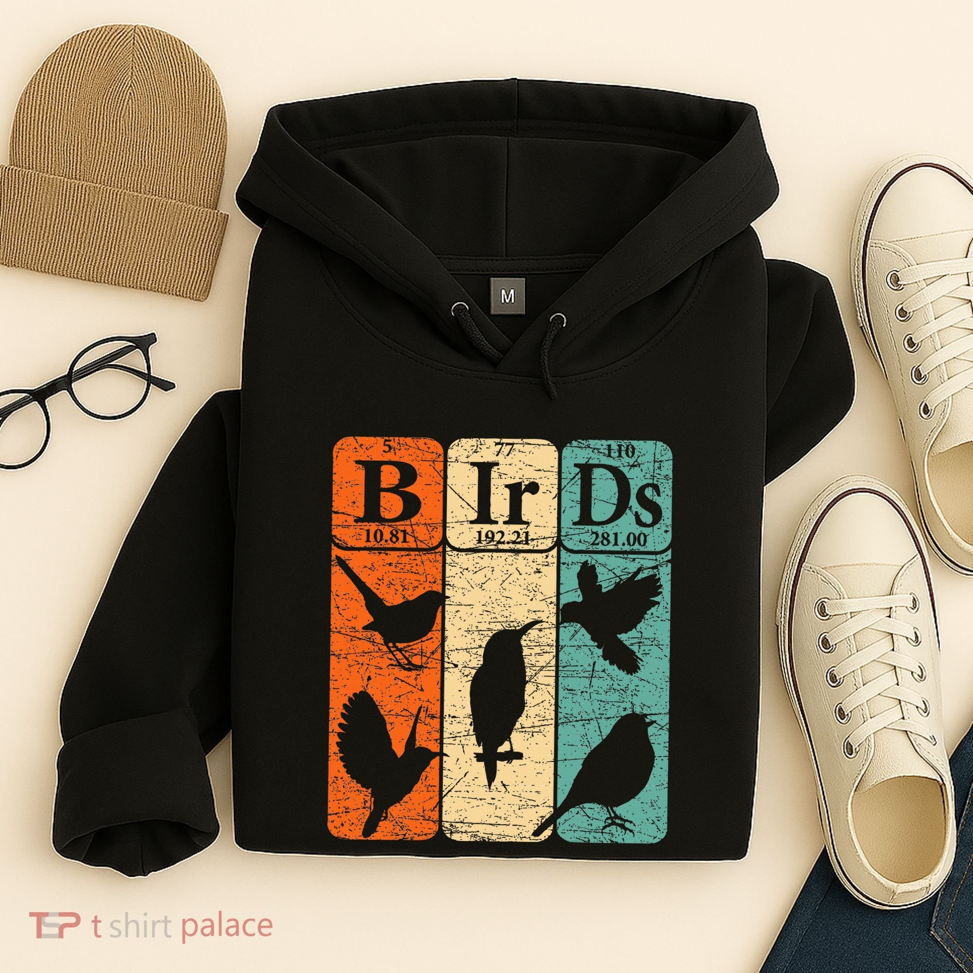 Birds Periodic Table Elements Birdwatching Ornithology Hoodie