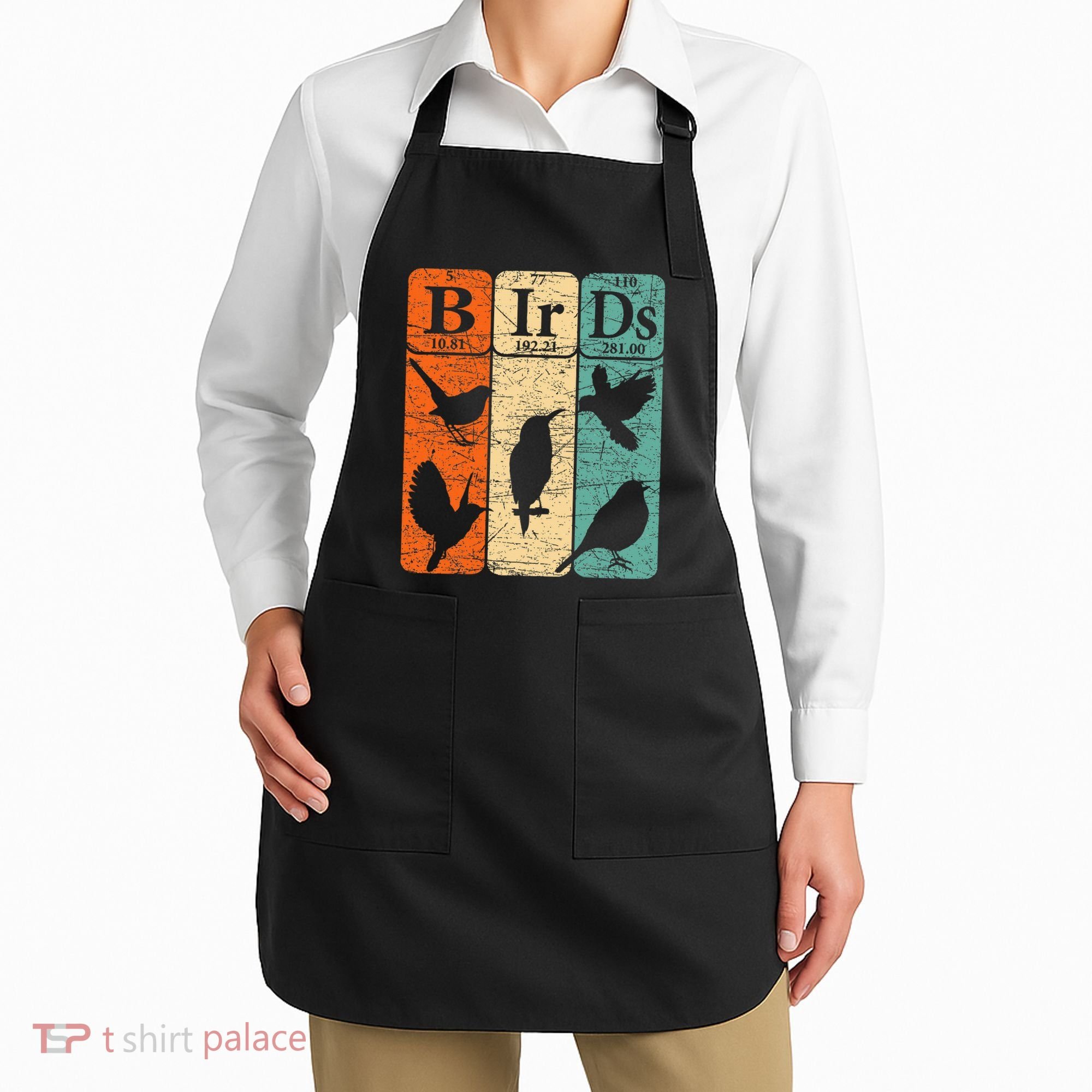 Birds Periodic Table Elements Birdwatching Ornithology Apron