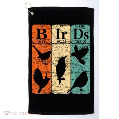 Birds Periodic Table Elements Birdwatching Ornithology Golf Towel