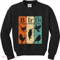 Birds Periodic Table Elements Birdwatching Ornithology Kids Sweatshirt thumb 0