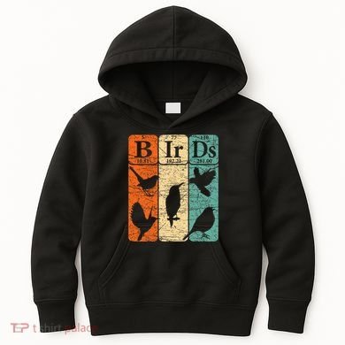 Birds Periodic Table Elements Birdwatching Ornithology Kids Hoodie