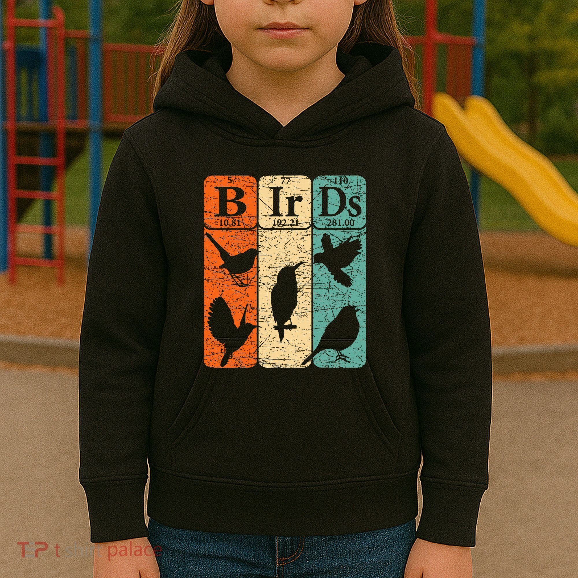 Birds Periodic Table Elements Birdwatching Ornithology Kids Hoodie