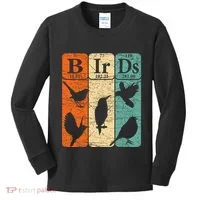 Birds Periodic Table Elements Birdwatching Ornithology Kids Long Sleeve Shirt thumb 0