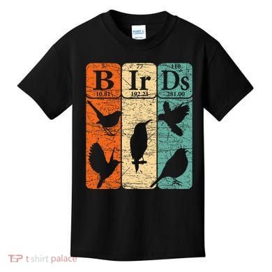 Birds Periodic Table Elements Birdwatching Ornithology Kids T-Shirt